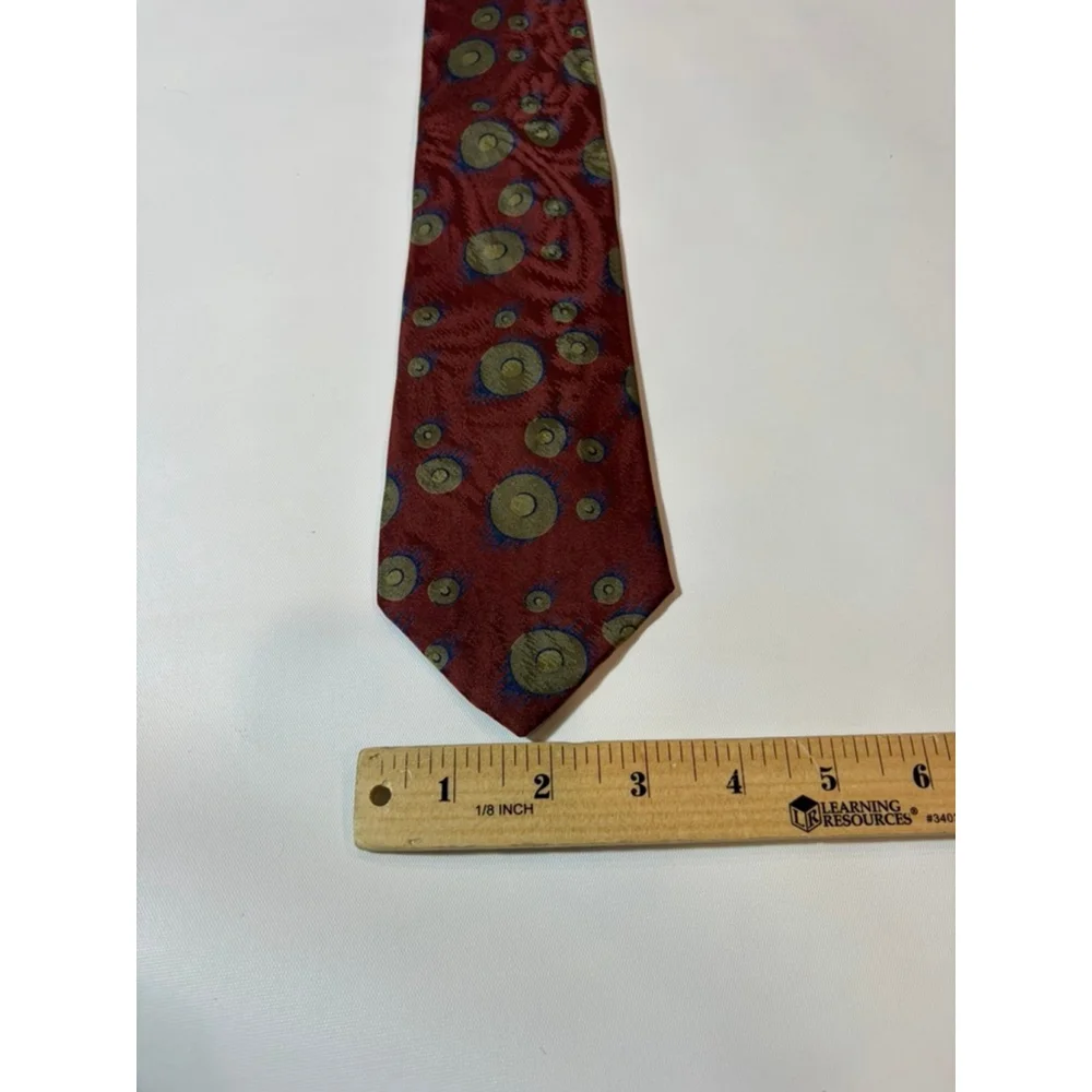 Giorgio Armani Silk Tie Italy Abstract Medallion Vintage Designer Necktie
